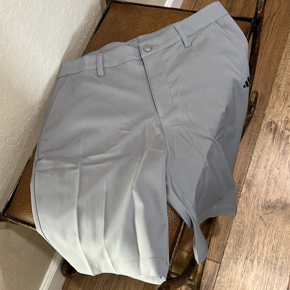 Brand New Adidas Gray with Black stripes Lightweight Stretch Golf Active Shorts! - Picture 2 of 8